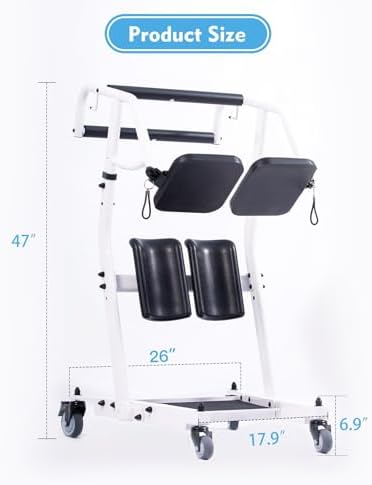 Sit to Stand Lift for Elderly - Stand Assist Patient Lift with Sling, Patient Transfer Lift for Home Care Use, Mobility Lift Assist Transfer Device for Seniors, Adults & Disabled, 400lb Capacity