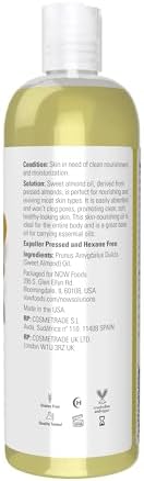 NOW Foods Solutions, Sweet Almond Oil, 100% Pure Moisturizing Oil, Promotes Healthy-Looking Skin, Unscented Oil, 16-Ounce,Package may vary