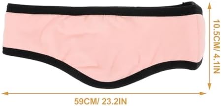 2 Pcs Sleep Eye Mask and Headband 2 in 1, Soft Fleece Ear Muffs for Sleeping, Side Sleeper Friendly, Adjustable Blackout Blindfold for Meditation, Yoga, Travel (Pink+Black)