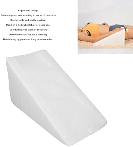 BROLEO Bed Foam Wedge, Stable Position, Soft, Ergonomic, After Surgery, Wedge Pillow with Removable Cover for Front Arm Lift (White), Default, BROLEO8xhz7i5md6-11