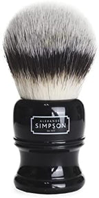 Alexander Simpsons Trafalgar 3 Black Shaving Brush - T3 Synthetic High Density Fibre Handle - Simpson Shaving Brushes - Wet Shave Deluxe Thick & Luxurious Lather Dense Extra Soft Bristles