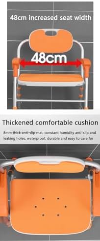Height Adjustable Bath Shower Chairs,Household Folding Bath Chair Shower Chair,Anti-Slip Safety Bathroom Seat Chair for Elderly Pregnant Woman,Load Weight 125Kg B