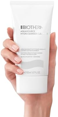 Biotherm Aquasource Hydra Barrier Cleanser To Soothe And Strengthen The Skin Barrier From The Very First Use, With Biotech Plankton, Bio-Ceramides, And Vitamin B3, 5.1 Fl.Oz.