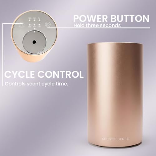 Gold Oil Diffuser – Hotel Luxe Chrome Waterless Scent Diffuser for Home, Office – 450 SQ Ft, Portable Cordless USB Aroma Diffuser Machine Rechargeable