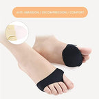 SooGree Metatarsal Pads for Women Ball of Foot Cushions for Shoes 4 Pairs Fabric Metatarsal Pads Pain Relief Forefoot Pads Foot Health Care Prevent Foot Wear (M-2 Pairs Black + 2 Pairs Beige)