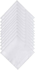 Zenssia Men's Pure Cotton Handkerchiefs with Hem, Bulk Set Hankies