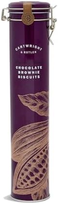 Cartwright & Butler Chocolate Brownie Biscuits In Tall Tin 300 G