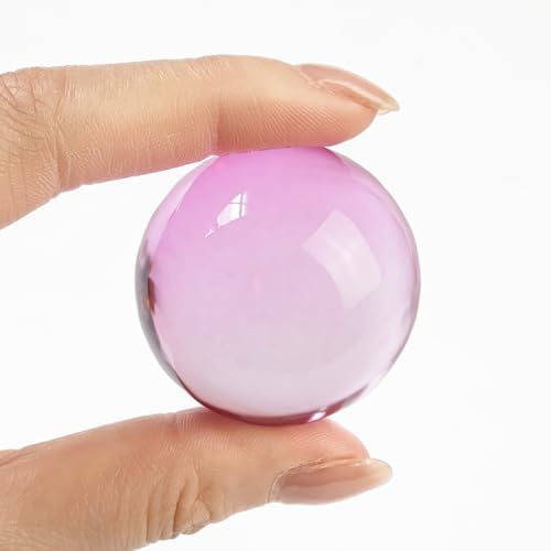 Feng Shui 40MM Multicolor Crystal Ball Asian Rare Natural Magic Beads Healing Sphere Globe Quartz Photography Balls W3815 (Pink)