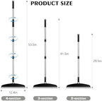 Multifunction Silicone Broom, 54 Inch Long Handle Silicone Floor Squeegee Broom, Sweep and Scrape 2 in 1 Household Cleaning Broom for Floor, Bathrooms, Kitchens, Showers, Tile, Pet Hair, Black Grey