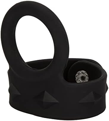 CalExotics Large Silicone Tri Snap Scrotum Support Ring, Black