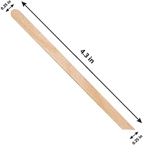 100 Pieces Small Wax Sticks Wood Spatulas Applicator Craft Sticks for Body Hair Eyebrow Lip Nose Removal Slanted/Round (Pack of 100)