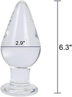 Huge Head Glass Butt Plug Crystal Anal Plug Bum Bomb Plug Trainer Anal Expander Training Sex Toy (XL)