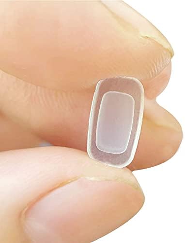 Eyeglass Nose Pads 4 Pair of Replacement Square Premium Grade Soft Silicone - Rectangle Shaped Slide/Push-in Nose Pads