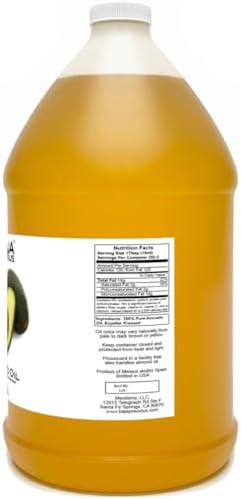 Baja Precious - Avocado Oil 100% Pure, 1 Gallon Jug, Food Grade Perfect for High Heat Cooking, Skincare, Hair Treatments, Soapmaking & More
