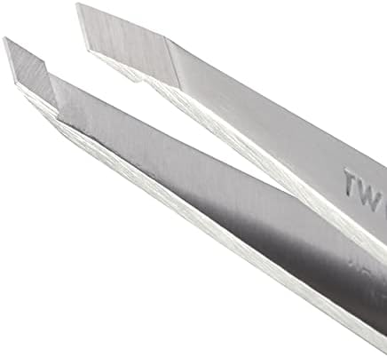 Tweezerman Stainless Steel Slant Tweezer - Eyebrow Tweezers for Women and Men (Classic Stainless Steel)