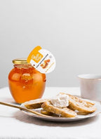 Bake & Tango Raw Honey with Honeycomb - Unfiltered Organic Honey, For Tea, Drizzling, Baking & Snacks, Kosher, 16 oz Glass Jar