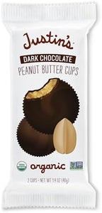 JUSTIN'S Organic Dark Chocolate Peanut Butter Cups, 12 Pack (2 cups each)