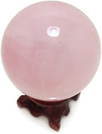 Polar Jade Rose Quartz Crystal Ball – 1.6" Pink Crystal Sphere for Meditation, Feng Shui, Chakra Healing, Divination, and Home Décor