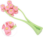 Flower Type Massage Roller, face Massage Roller Plastic Material Letter Shaped face Massager (Pink)