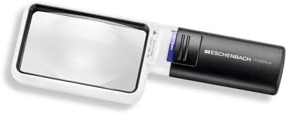 ESCHENBACH Optik MobiluxLED Handheld Magnifying Glass with LED Lighting Magnification: 3X Lens Size: 90 x 54 mm