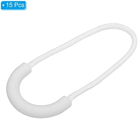 PATIKIL Zipper Pulls Replacement, 15 Pack Extension Cord Handle Plastic U-Shape Tab Tag Extender for Luggage Backpacks, Jackets, Handbags White