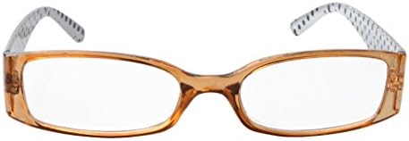 Eyekepper 5-Pack Spring Hinges Polka Dots Patterned Temples Reading Glasses Readers Women Brown +2.5