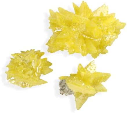 1 Pieces Natural Sulfur Crystal Specimen,Rough Stone Crystals Cluster,Yellow Mineral Rough Rock for Reiki Healing Desk Decor Collection,375~500g
