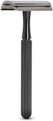 Parker 78R Double Edge Safety Razor with 5 Safety Razor Blades, Women & Men’s Safety Shaving, Reusable, Plastic-Free – Graphite