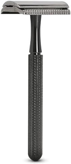Parker 78R Double Edge Safety Razor with 5 Safety Razor Blades, Women & Men’s Safety Shaving, Reusable, Plastic-Free – Graphite