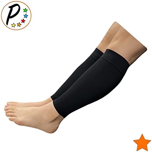 Presadee Kid’s Edition Shin Leg Calf 15-20 mmHg Med Compression Support Active Gym Running Sports Sleeve (Black, S/M)