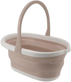 Foldable Wash Basin, Large Capacity Rectangular Multifunction Collapsible Stable Base Collapsible Mop Bucket for Home (Khaki)