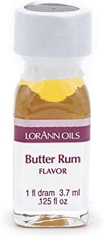 LorAnn Oils Super Strength Flavoring - Used For Candy Making, Flavoring, Baking, Hard Candy, & Flavor Oils - Bold, Natural Flavors 4X Stronger Than Extracts - Butter Rum, Pack of 2, 0.125 fl oz