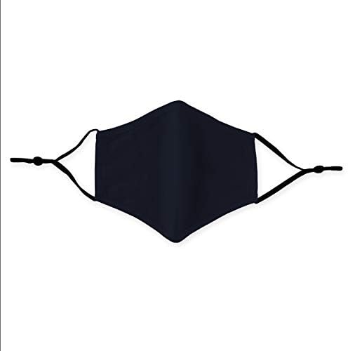WEDDINGSTAR 3-Ply Adult Washable Cloth Face Mask Reusable and Adjustable with Filter Pocket - Navy