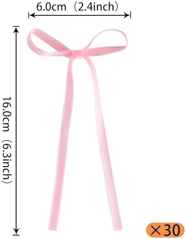 30 PCS Bow Cupcake Toppers Bowknot Ribbons Coquette Pink Bow Girls Birthday Cake Decorations Bow Cake Toppers Bowknot Cupcake Picks for Wedding Bridal Birthday Baby Shower Party Supplies