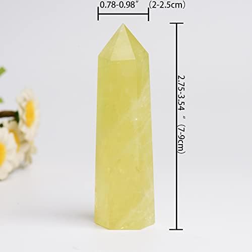 1PCS Citrine Natural Crystal Towers / 2.75-3.54" Healing Crystal Wand / 6 Faceted Chakra Reiki Meditation Therapy