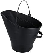 HomeZone Coal Bucket Hod Scuttle Fireside Accessories Kindling, Log & Fuel Storage for Indoor Homeware (BLACK WATERLOO STYLE BUCKET)