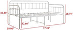 JURMERRY Metal Daybed Frame Twin Size with Steel Slats Platform Furniture, White…