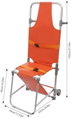 Folding Stair Chair with 2 Wheels, Multifunctional Emergency Rescue Stair Stretcher Chair, Aluminum Chair Stretcher, Ambulance Stretcher, Ambulance Firefighter Evacuation for Hospitals, Firefighters