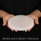Large Selenite Charging Plate – 6” Selenite Crystal Plate – Mined & Crafted in Morocco – Ideal for Cleansing Crystals & Healing Stones, Meditation, Reiki – Protection Crystals – Spiritual Gift & Decor