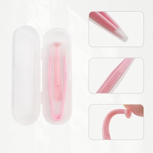 BlingKingdom 3 PCS Contact Lens Applicator Kit, Portable Contact Lens Remover and Inserter Tool with Tweezers Suction Stick Storage Case (Pink, White, Blue)