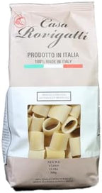 Casa Rovigatti Premium Italian Pasta, Bronze Mezzi Paccheri, 100% Durum Wheat Semolina, 17.6 oz, 500g, Artisanal Slow-Dried Pack of 4