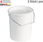 Westmark 2 Milk/Storage/Feed Buckets with Handle and Lid, Capacity: 3 L, Plastic, Maxi, White, 237922E3
