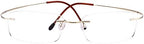 Agstum Titanium Rimless Flexible Frame Hingeless Optical Eyeglasses Clear Lens