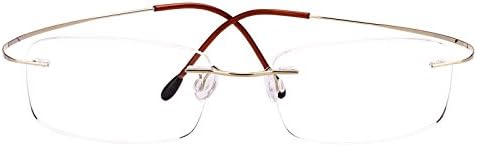 Agstum Titanium Rimless Flexible Frame Hingeless Optical Eyeglasses Clear Lens
