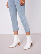 Ankle Boots for Women Chunky Block Heel Boots Square Toe Side Zipper Short Women's Booties