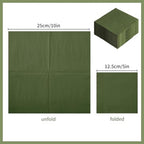 200 Pack Cocktail Napkin 2-Ply Dessert Napkins Folded 5 x 5 Inches Disposable Napkins for Dinner Wedding Birthday Party Bridal Anniversary Reception Event (200, Green)