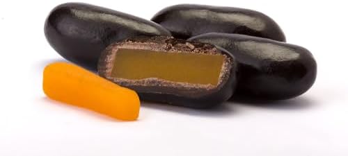 Dark Chocolate Covered Orange Peel – Imported Citrus Candy – Sweet and Zesty Treat Candied Orange in Chocolate.