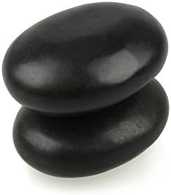 2 Pcs Large Hot Massage Stones Set Natural Basalt Warm Rocks Kit for Home Spa Massager