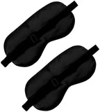 2 PCS Black Satin Sleep Masks, Adjustable Silk Eye Mask for Sleeping, Eye Sleep Shade Cover, Blind Folds Soft Breathable Blindfold for Play Party Games Airplane Travel Essentials Cover Gifts