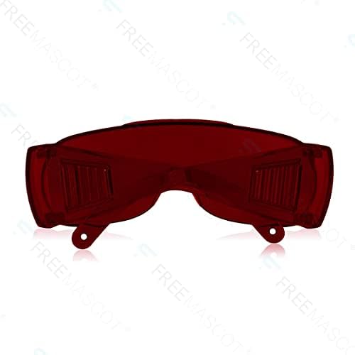 FreeMascot OD 4+ 190nm-540nm Wavelength Laser Safety Glasses for Typical 405nm, 450nm, 520nm, 532nm Laser Light for Hair Removal Laser Treatment Eye Protection Goggles (Red)